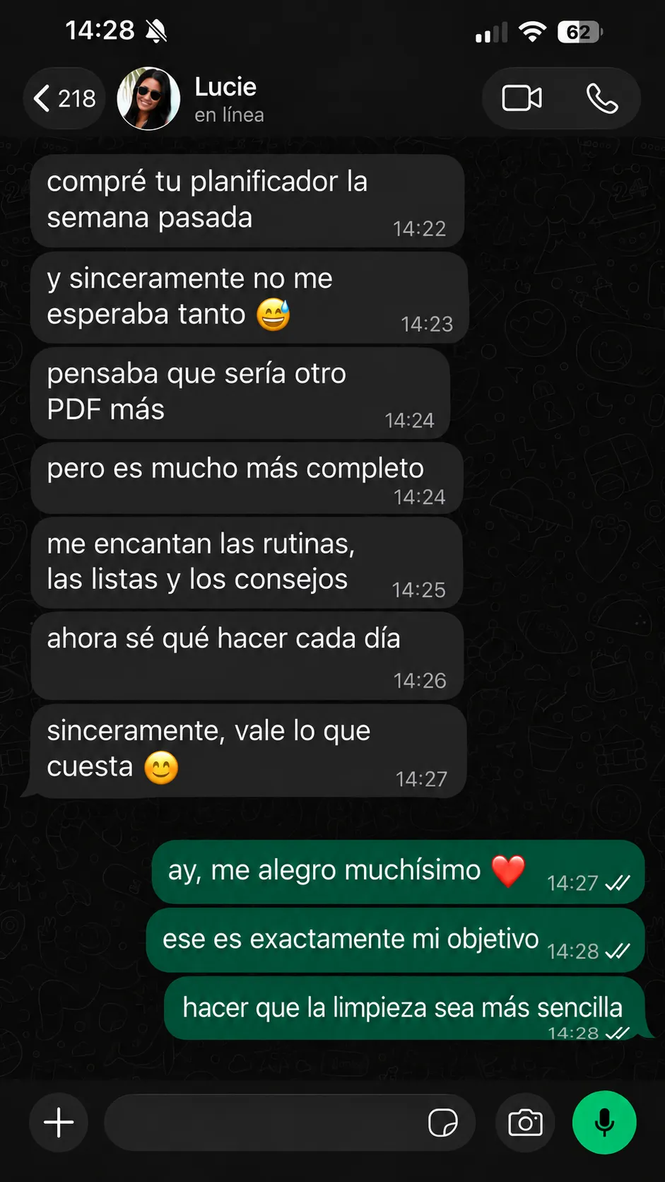 Testimonio de clienta